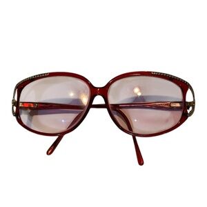 Tura Red Prescription Large Frame Eyeglasses Vintage